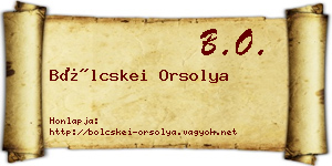 Bölcskei Orsolya névjegykártya